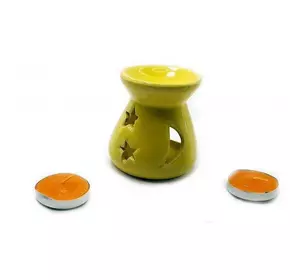 Аромалампа керамічна ,подарунковий набір жовта (12,5х8х7см)