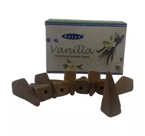 Vanilla Backflow Dhoop Cone (Ваніль) (Satya) 10 конусів в упаковці