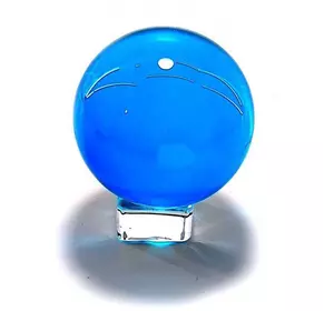 Куля кришталева на підставці блакитна (8 см)