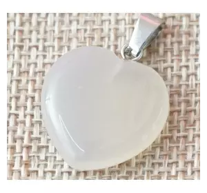 Кулон кам'яний Серце Сірий агат 2*0,5*2 см.