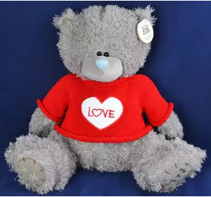 М'яка іграшка Ведмедик Тедді в кофті LOVE (28 см, ДП) №1565-28