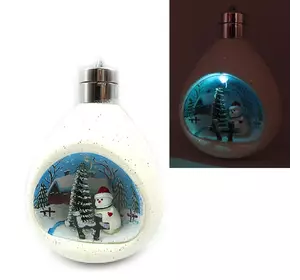 Ялинкова куля LED 3D фігура "Новорічний вечір" 13,5х9,5х7см, 1шт/етик.