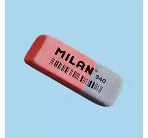 Ластик прямокутний червоно-синій з фаскою "TM MILAN" 5,2*1,9*0,8 см