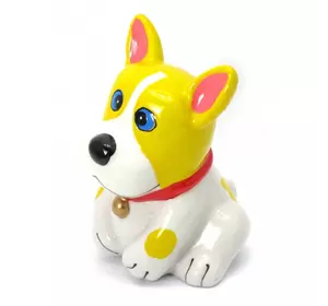Копилка "Собака" керамика желто-белая (12х9х9 см)