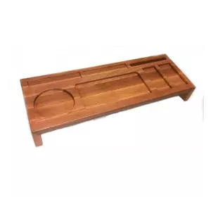 Органайзер, підставка для клавіатури (55×20×8 см), масив дерева, з круглою коміркою під чашку