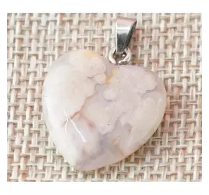 Кулон кам'яний Серце Агат сакура 2*0,5*2 см.